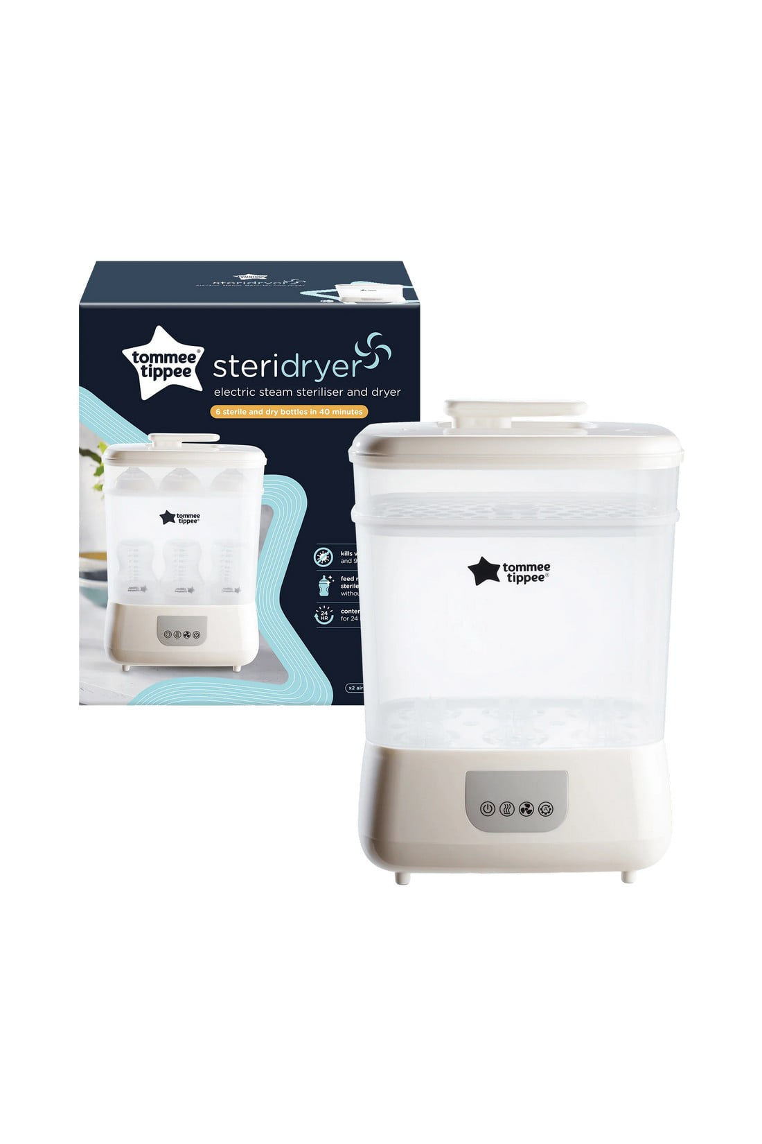 Tommee Tippee Steridryer Electric Steam Sterilizer & Dryer - White ...