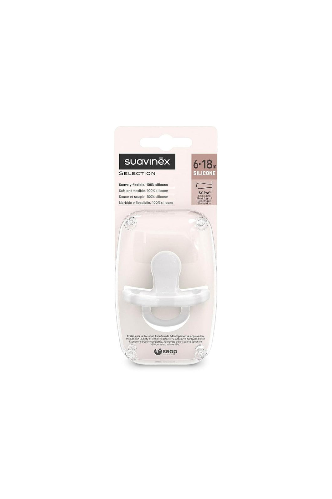 Suavinex Color Essence Ultra light all-silicone Soother with SX Pro Physiological Teat 6-18M