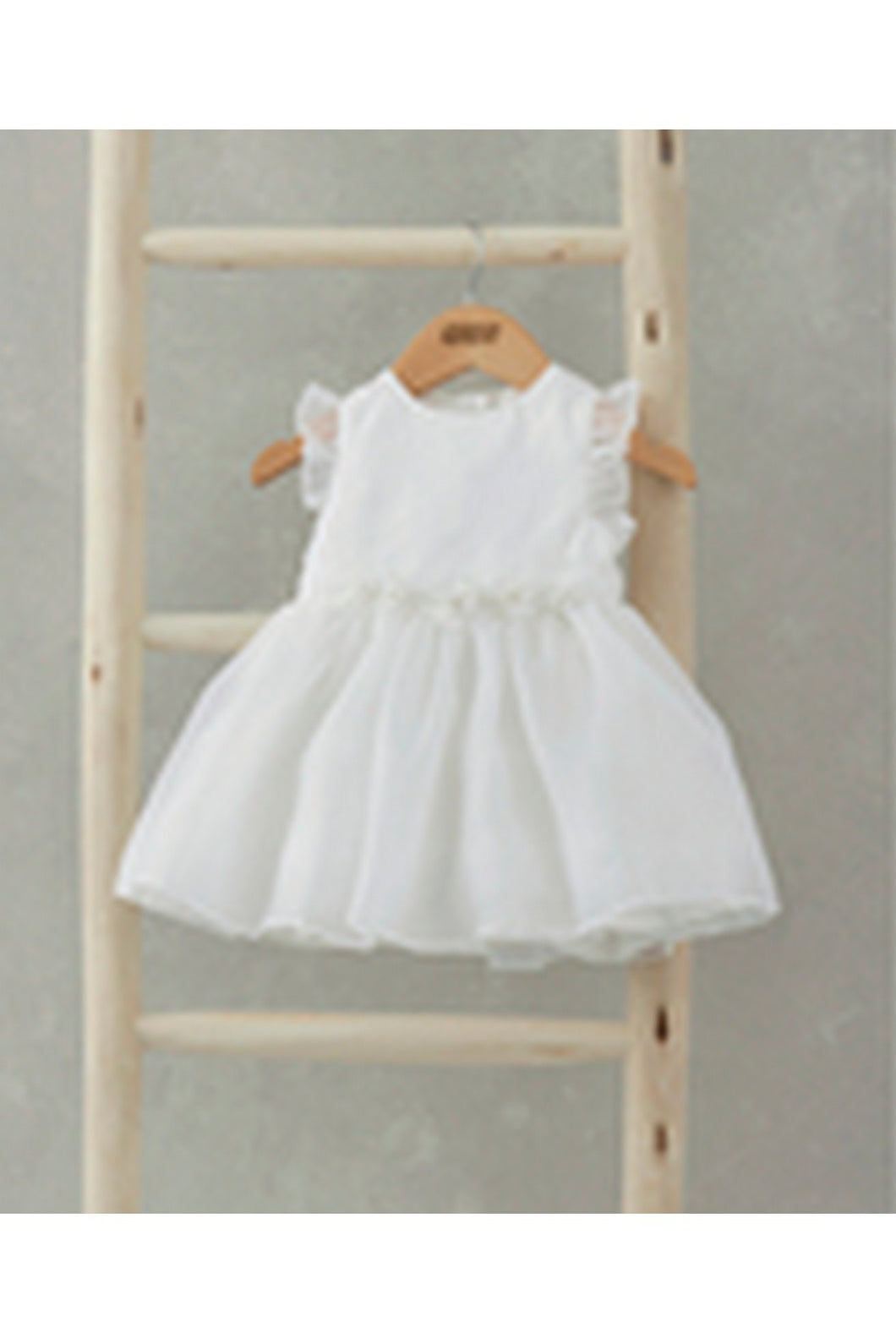 Mamas & Papas Organza Flower Dress - White