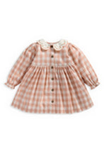 
                        
                          Load image into Gallery viewer, Mamas &amp; Papas Gingham Embroidered Collar Dress
                        
                      