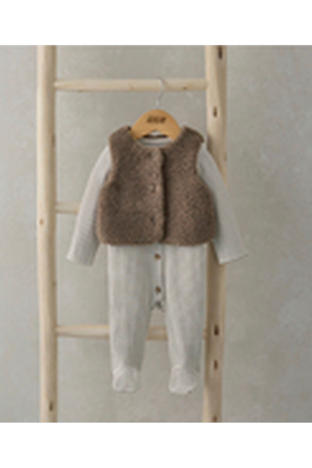 Mamas & Papas Borg Gilet & All in One Outfit Set - Sand