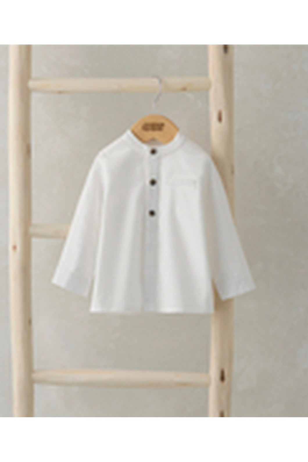 Mamas & Papas Grandad Collar Shirt - White