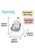 
                        
                          Load image into Gallery viewer, Ingenuity Simple Comfort Compact Soothing Swing - Chambray 7
                        
                      