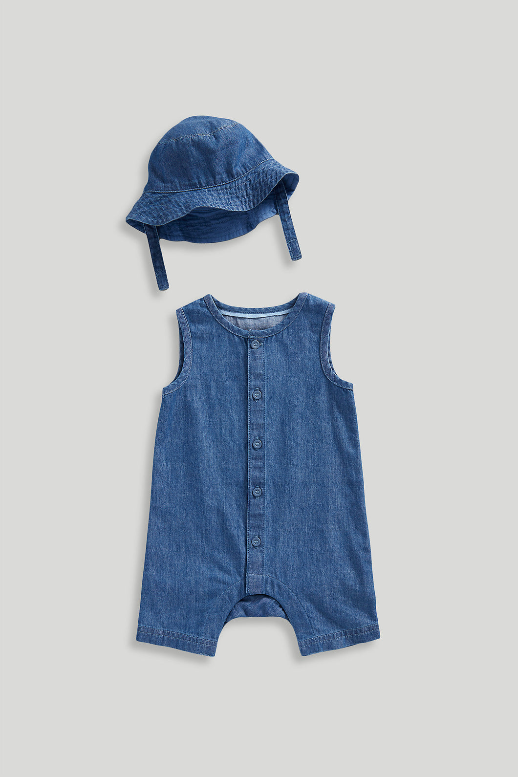 Mothercare Denim Romper and Hat Set