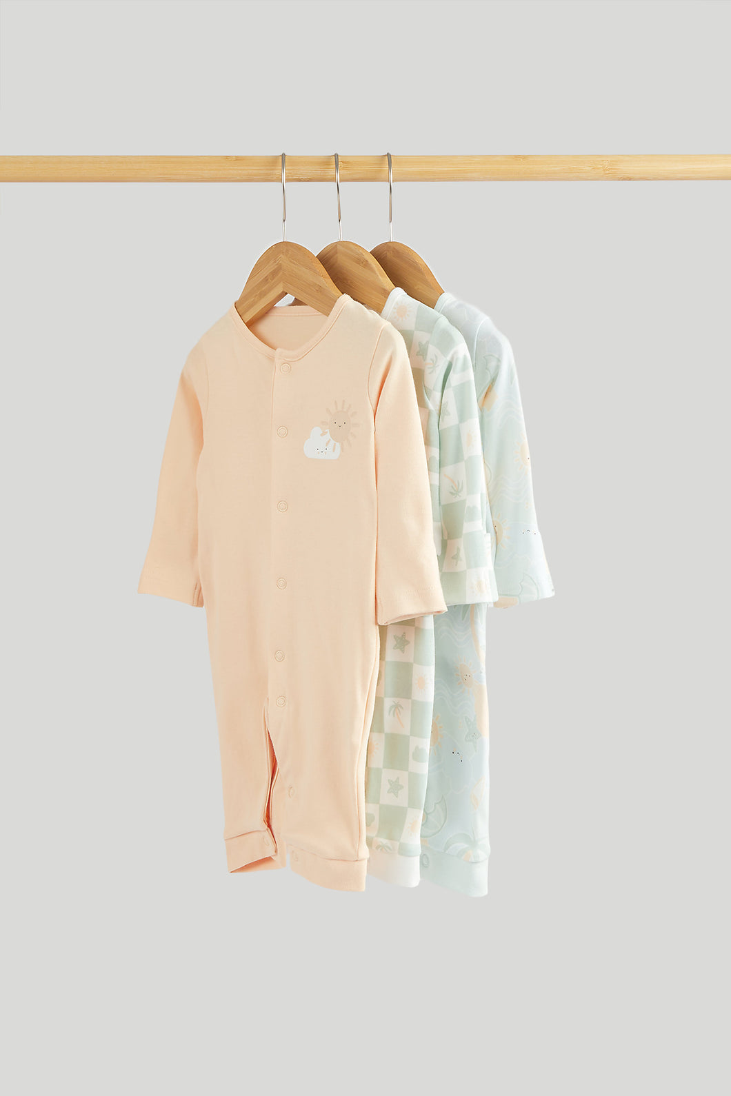 Mothercare 3 Pack Beach Footless Sleepsuits