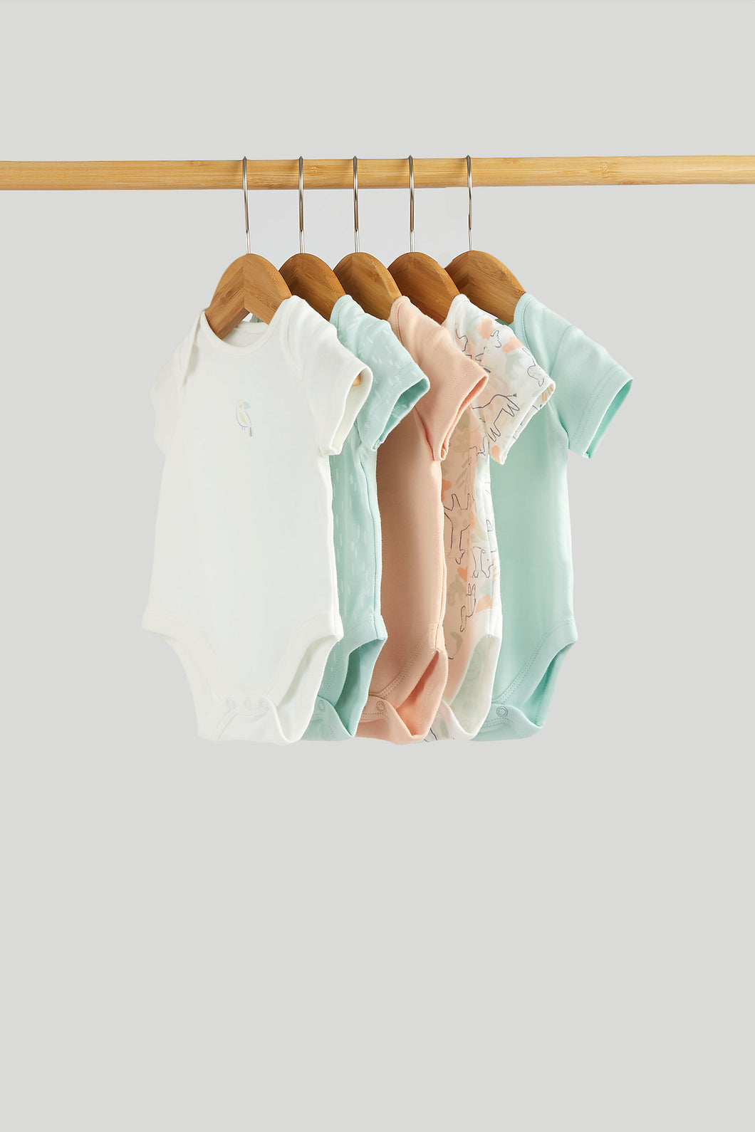 Mothercare 5 Pack Short-Sleeved Bodysuits