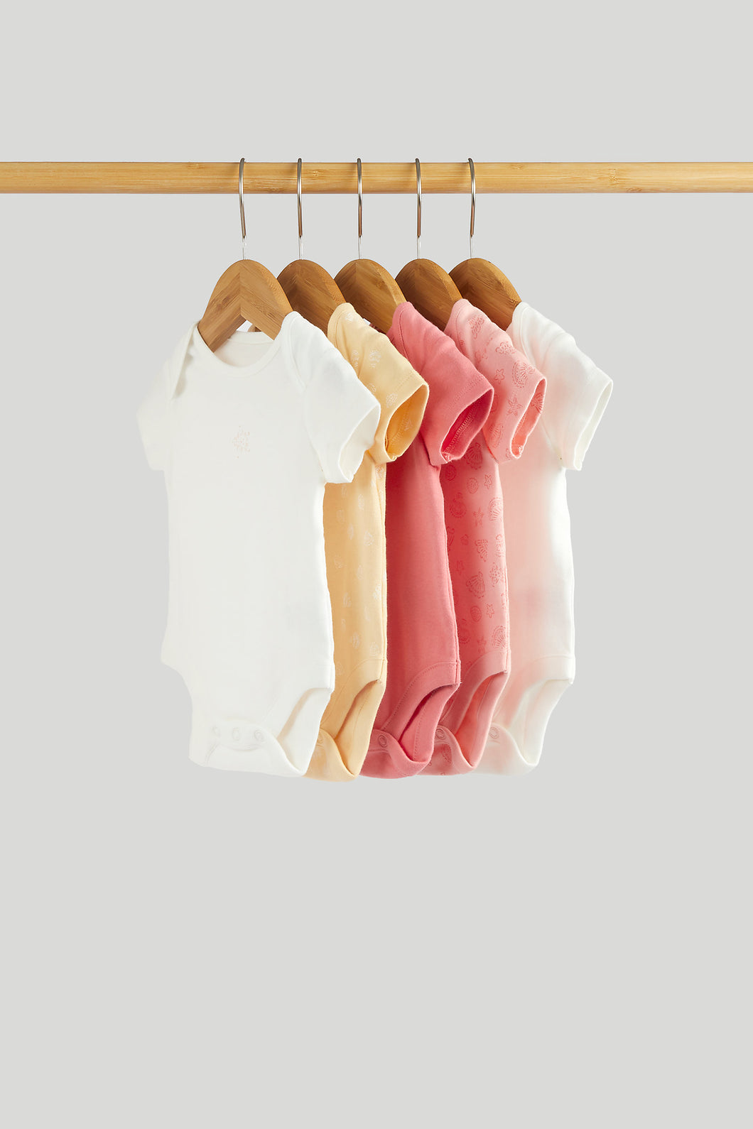 Mothercare 5 Pack Shells Short-Sleeved Bodysuits