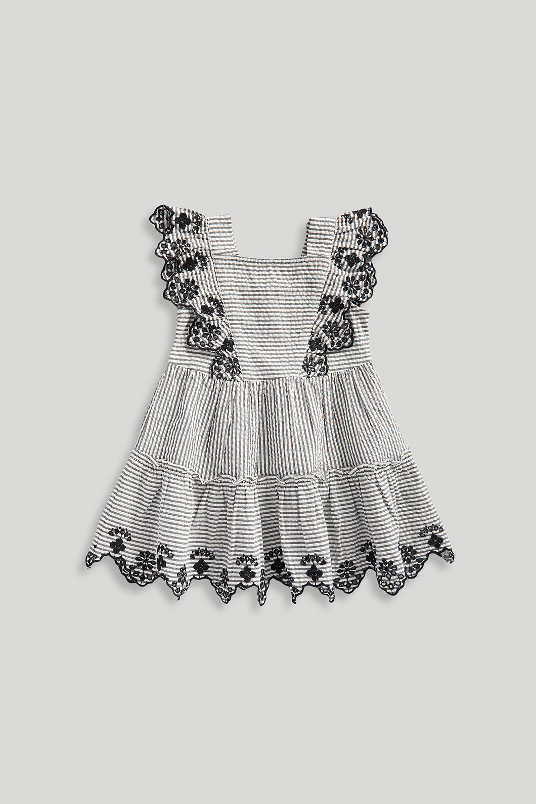 Mothercare Striped Broderie Frill Dress