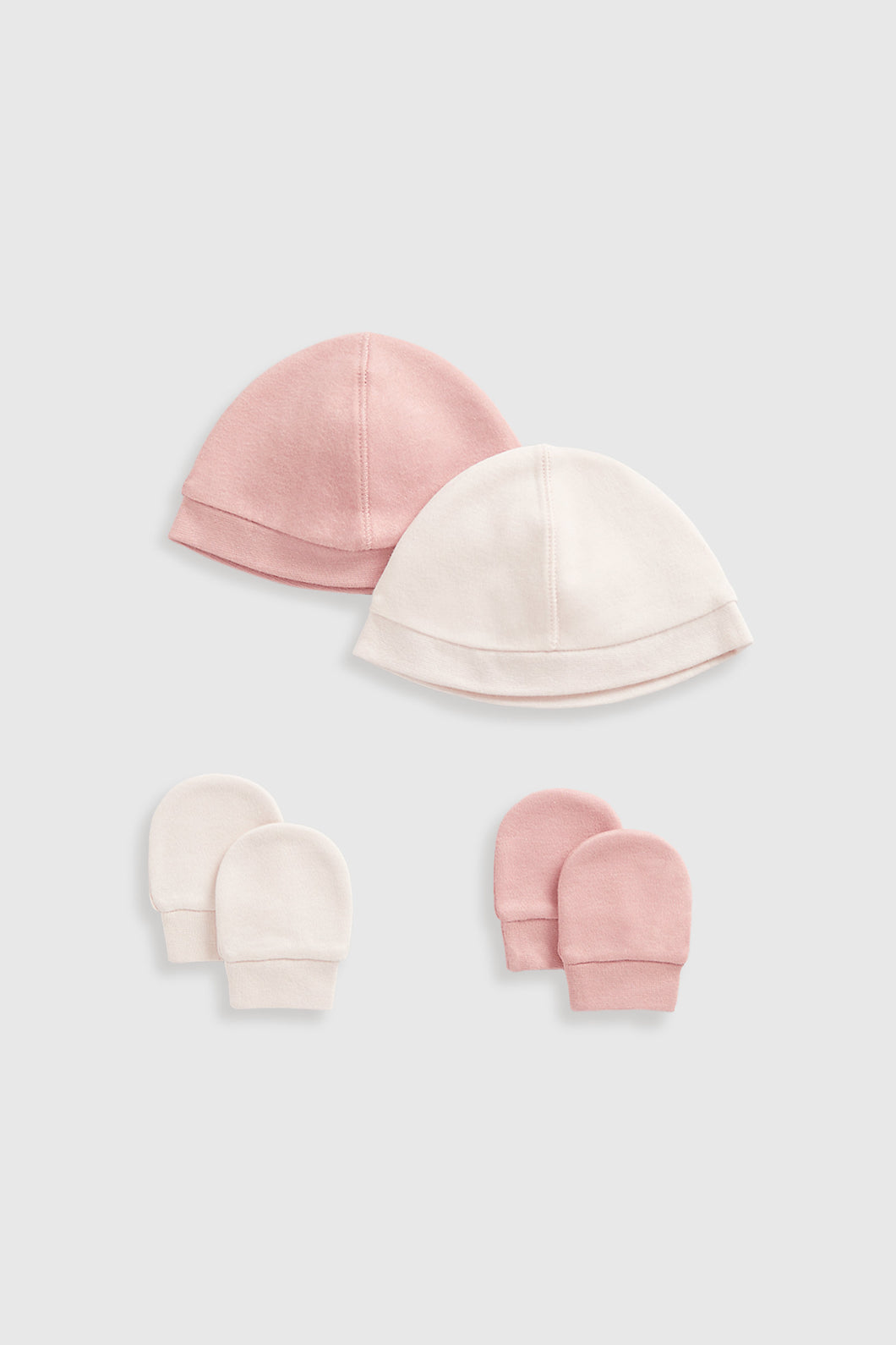 Mothercare My First Pink Baby Hats and Mitts - 2 Pack