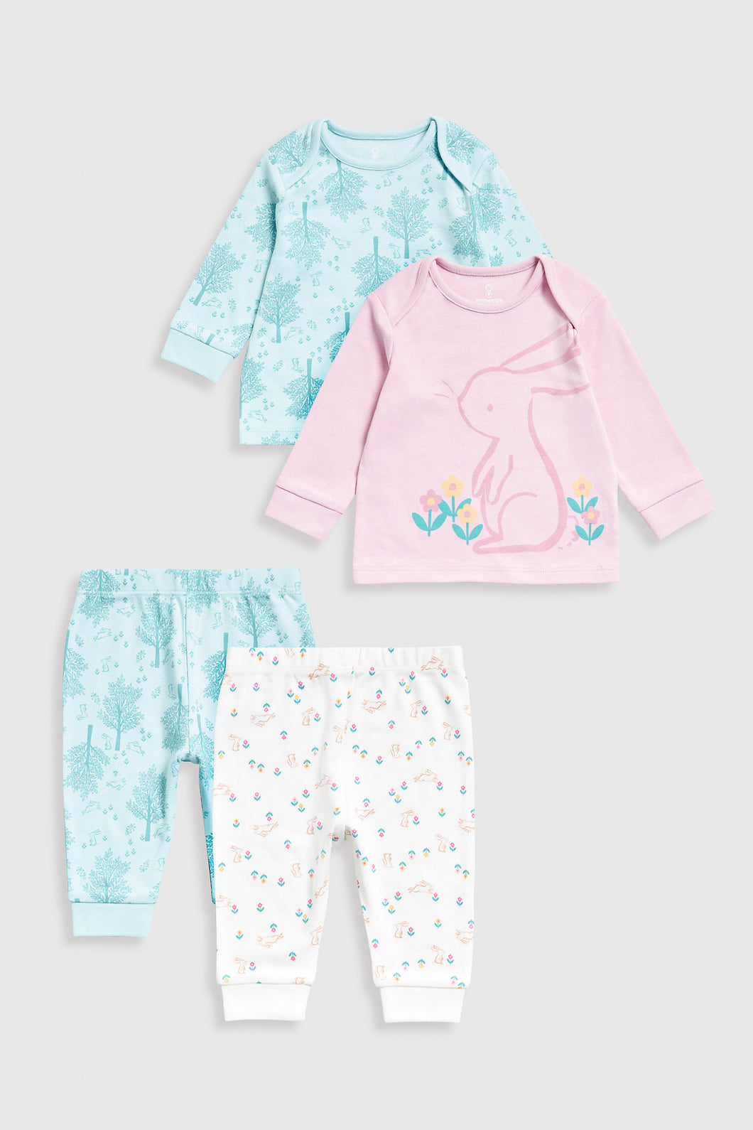 Mothercare Garden Bunny Baby Pyjamas - 2 Pack