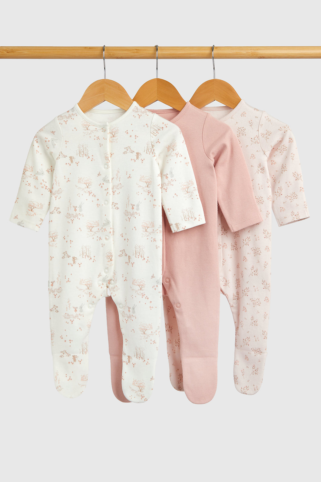 Mothercare My First Baby Sleepsuits - 3 Pack