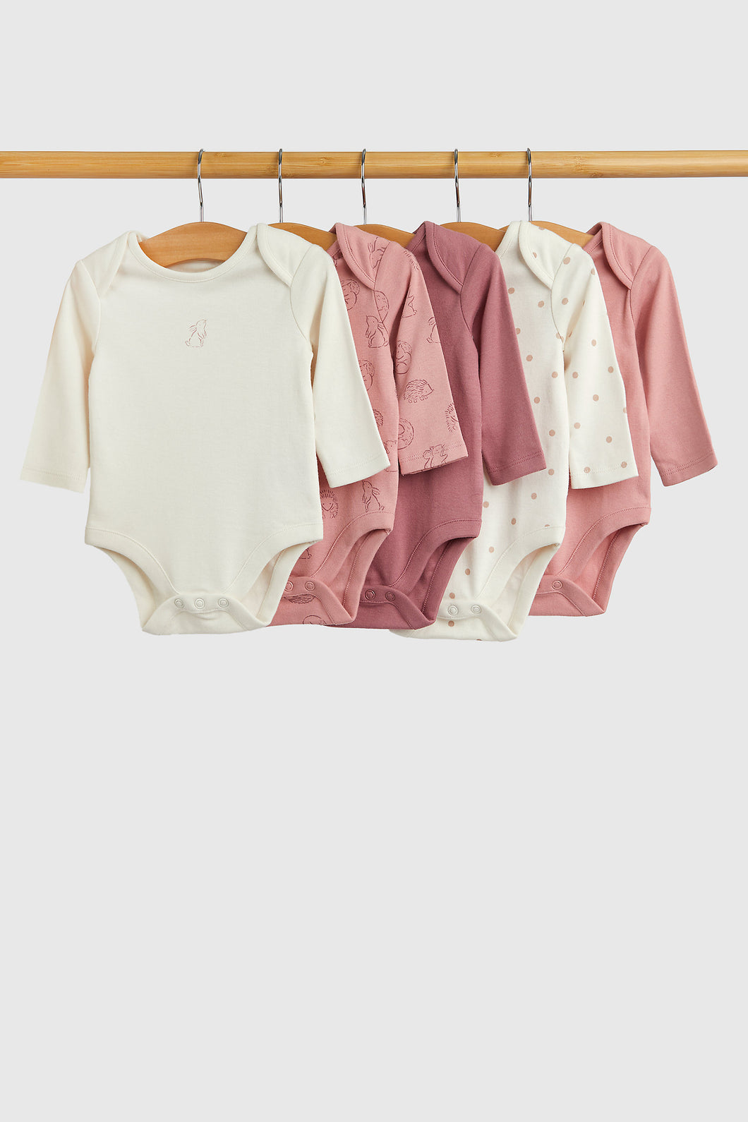 Mothercare My First Long-Sleeved Bodysuits - 5 Pack