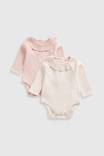 
                        
                          Load image into Gallery viewer, Mothercare Pink Ribbed Bodysuits - 2 Pack
                        
                      