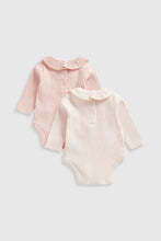 
                        
                          Load image into Gallery viewer, Mothercare Pink Ribbed Bodysuits - 2 Pack
                        
                      