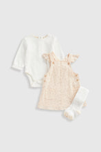 
                        
                          Load image into Gallery viewer, Mothercare Cord Pinny Dress, Bodysuit and Tights Set
                        
                      