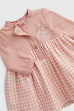 
                        
                          Load image into Gallery viewer, Mothercare Gingham and Rib Twofer Dress
                        
                      