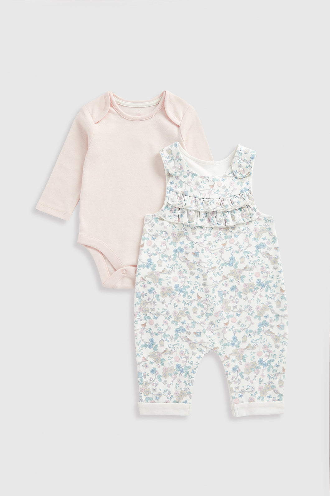 Mothercare Dungarees and Bodysuit Outfit Set