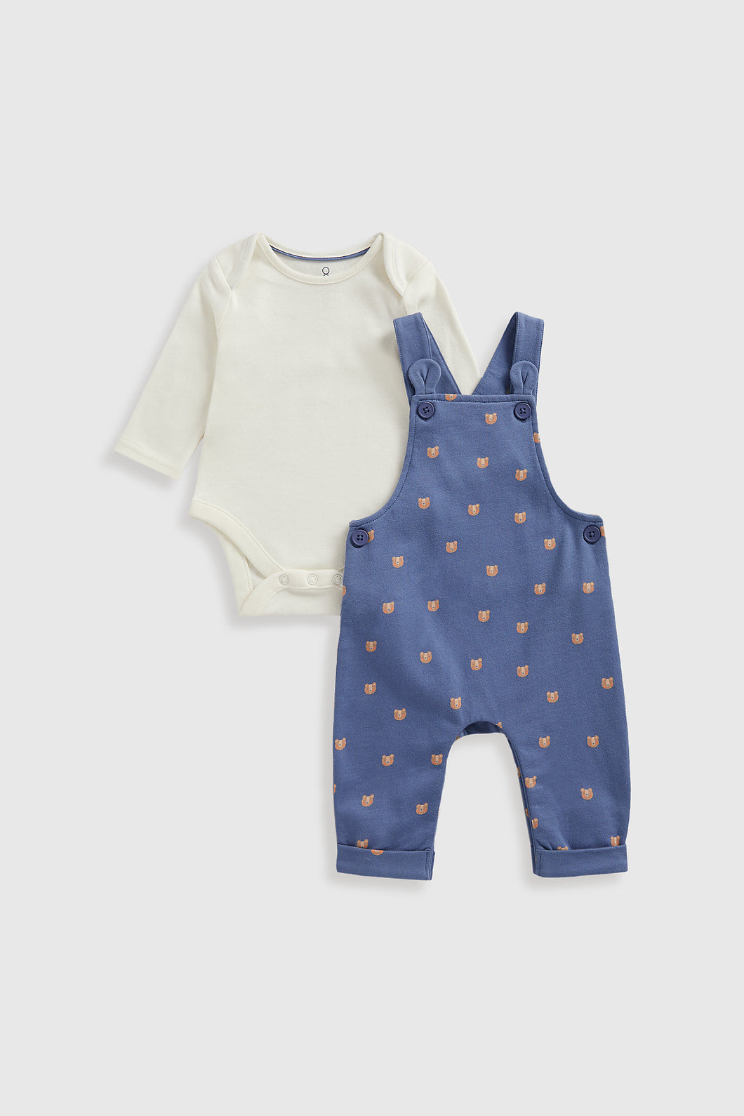 Mothercare Bear Club Dungarees and Bodysuit Set