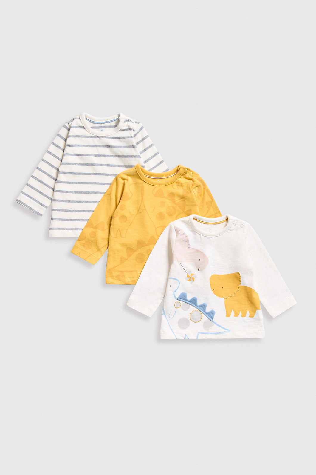 Mothercare Dinosaur Long-Sleeved T-Shirts - 3 Pack