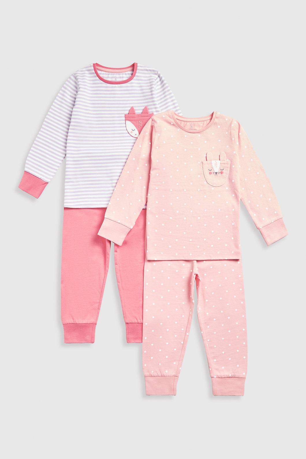 Mothercare Fox and Bunny Pyjamas - 2 Pack