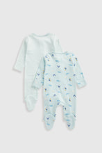 
                        
                          Load image into Gallery viewer, Mothercare Arctic Zip-Up Baby Sleepsuits - 2 Pack
                        
                      