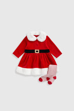 
                        
                          Load image into Gallery viewer, Mothercare Mrs Santa Dress and Tights Set
                        
                      