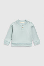 
                        
                          Load image into Gallery viewer, Mothercare Mineral Blue Henley Sweatshirt
                        
                      