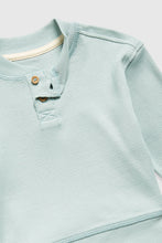 
                        
                          Load image into Gallery viewer, Mothercare Mineral Blue Henley Sweatshirt
                        
                      