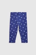 
                        
                          Load image into Gallery viewer, Mothercare Navy Heart Leggings
                        
                      