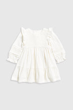 
                        
                          Load image into Gallery viewer, Mothercare Cream Crochet Woven Dress
                        
                      