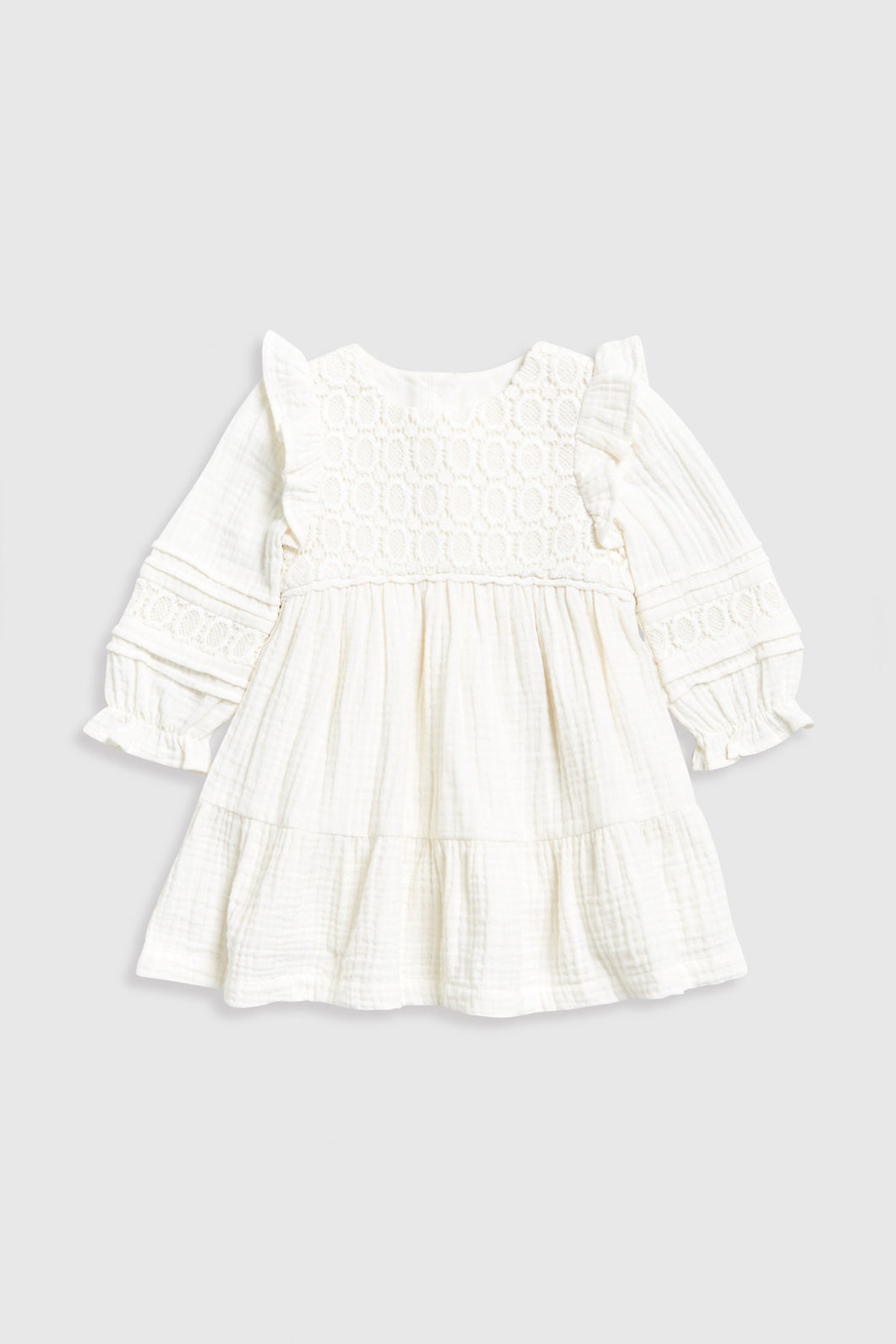 Mothercare Cream Crochet Woven Dress