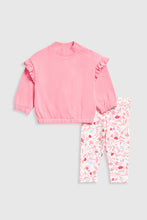 
                        
                          Load image into Gallery viewer, Mothercare Pink Sweat Top and Leggings Set
                        
                      