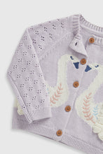 
                        
                          Load image into Gallery viewer, Mothercare Lilac Swan Knitted Cardigan
                        
                      