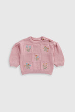 
                        
                          Load image into Gallery viewer, Mothercare Pink Flower Knitted Jumper
                        
                      