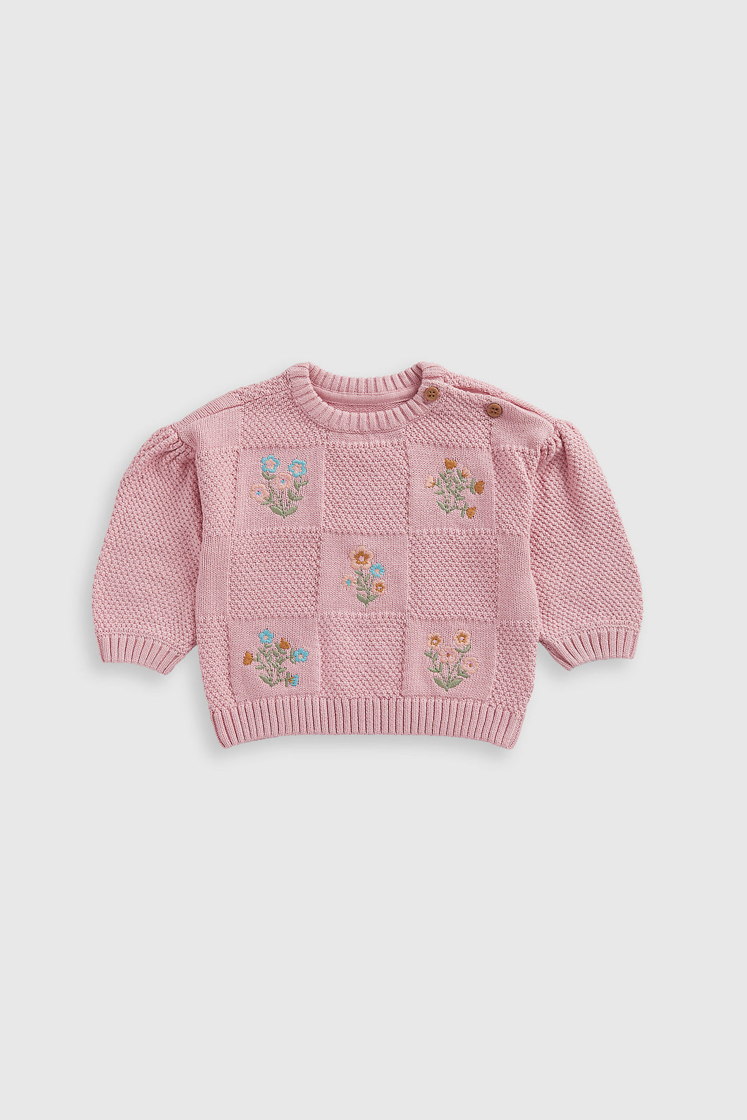 Mothercare Pink Flower Knitted Jumper