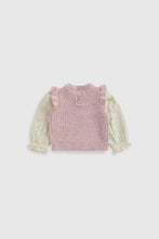 
                        
                          Load image into Gallery viewer, Mothercare Pink Knitted and Woven Tank Top
                        
                      