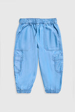 
                        
                          Load image into Gallery viewer, Mothercare Blue Tencel Parachute Cargo Trousers
                        
                      