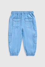 
                        
                          Load image into Gallery viewer, Mothercare Blue Tencel Parachute Cargo Trousers
                        
                      