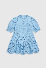 
                        
                          Load image into Gallery viewer, Mothercare Blue Broderie Dress
                        
                      