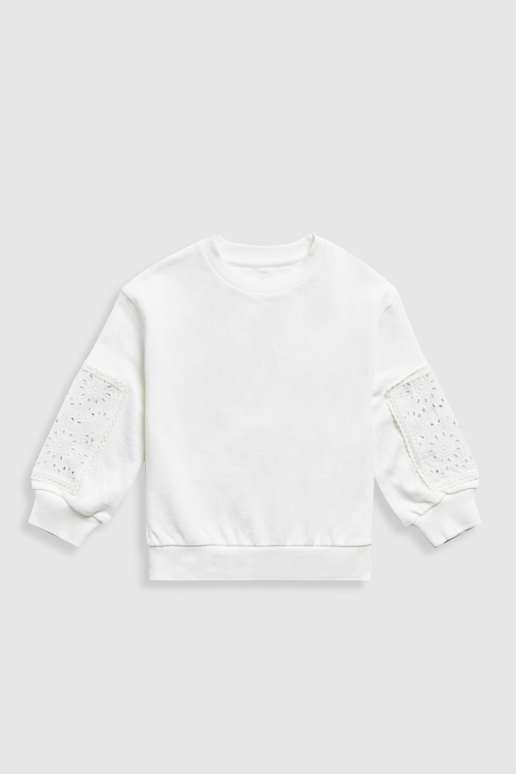 Mothercare White Crochet Panel Sweat Top