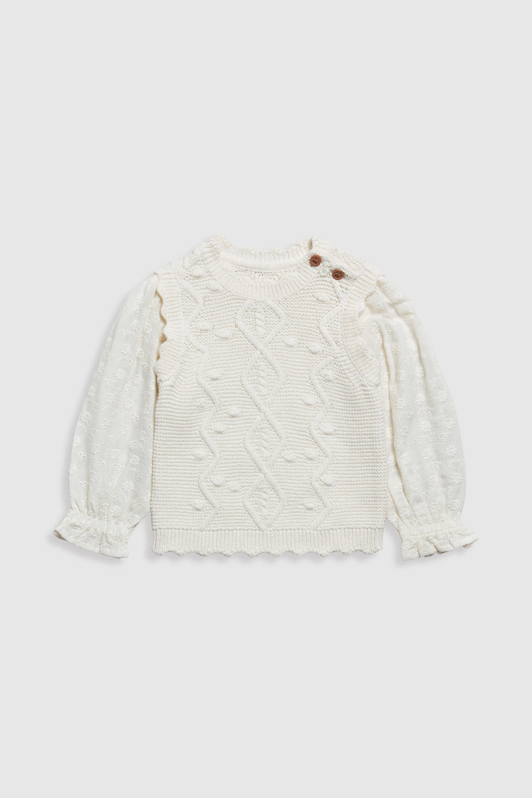 Mothercare Waffle Sweat Top with Crochet