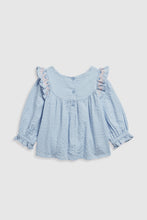 
                        
                          Load image into Gallery viewer, Mothercare Blue Embroidered Blouse
                        
                      