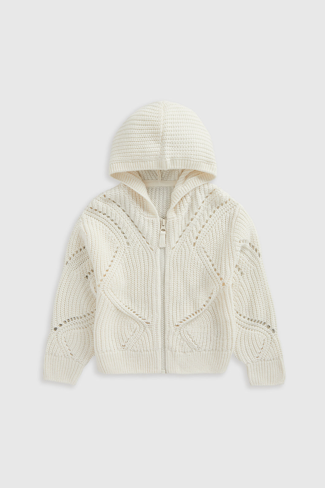 Mothercare Oatmeal Knitted Zip-Up Hoodie