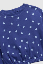 
                        
                          Load image into Gallery viewer, Mothercare Navy Heart Sweat Top
                        
                      