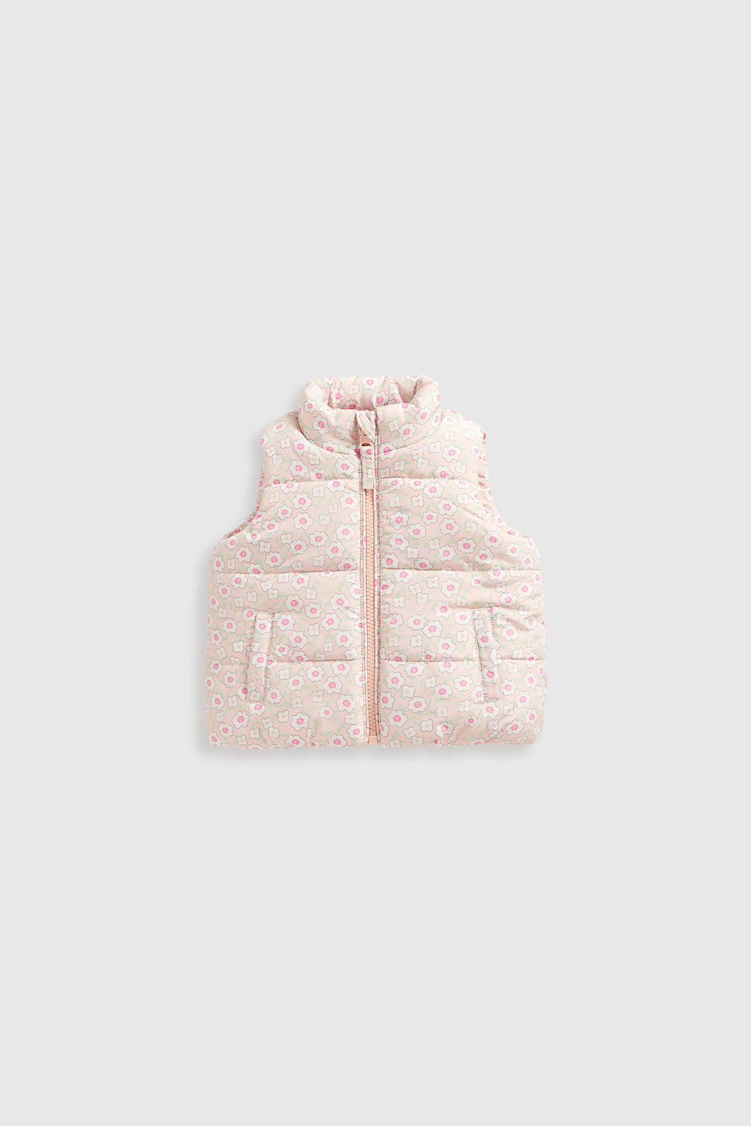 Mothercare Pink Floral Padded Gilet