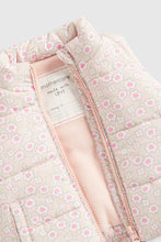 
                        
                          Load image into Gallery viewer, Mothercare Pink Floral Padded Gilet
                        
                      