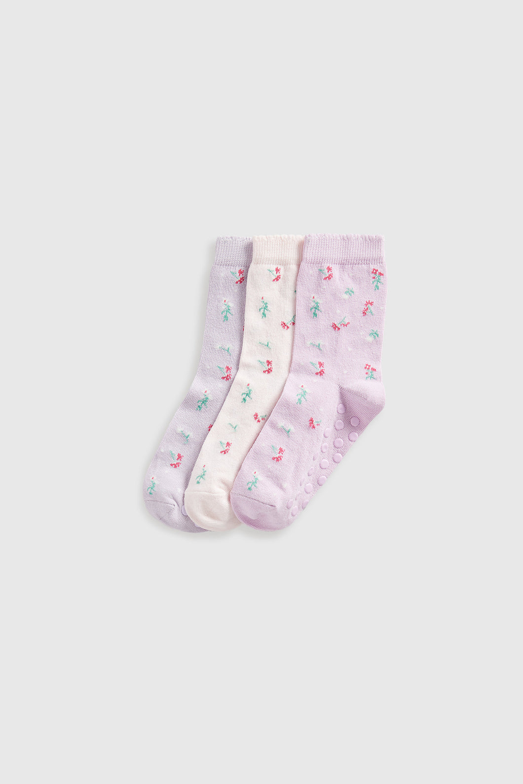 Mothercare Floral Slip-Resist Socks - 3 Pack