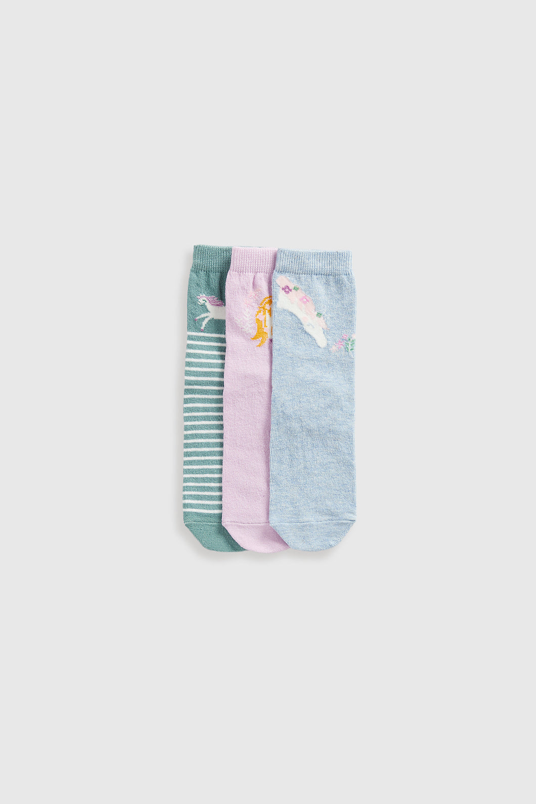 Mothercare Party Horse Slip-Resist Socks - 3 Pack