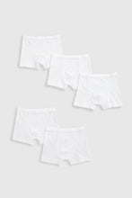 
                        
                          Load image into Gallery viewer, Mothercare White Trunk Briefs - 5 Pack
                        
                      