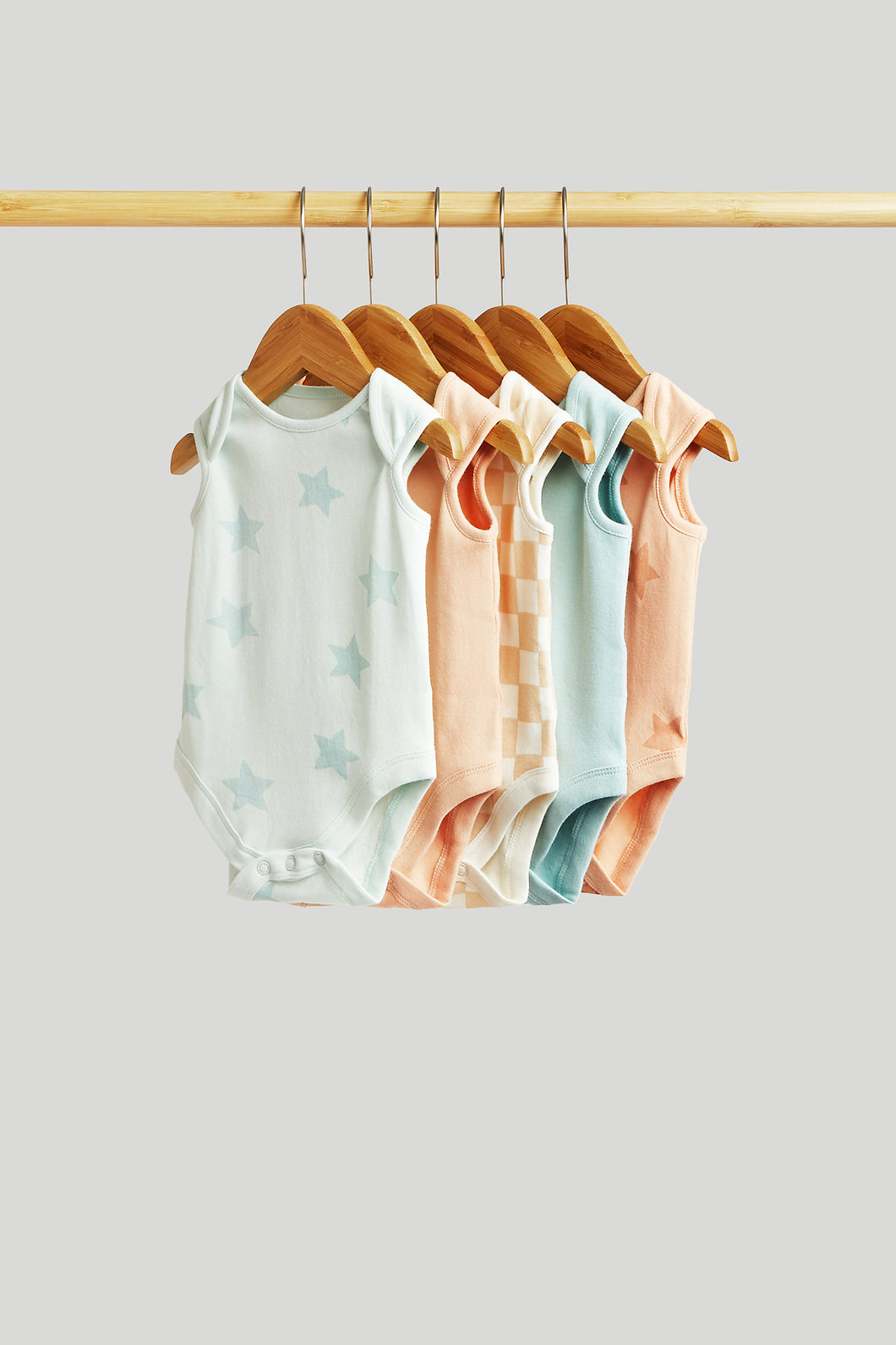 Mothercare Star Sleeveless Bodysuits - 5 Pack